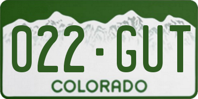 CO license plate 022GUT