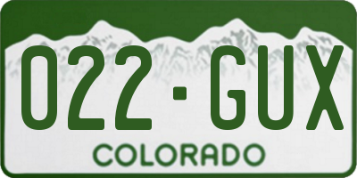 CO license plate 022GUX