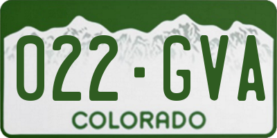 CO license plate 022GVA