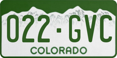 CO license plate 022GVC