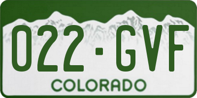CO license plate 022GVF