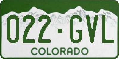 CO license plate 022GVL