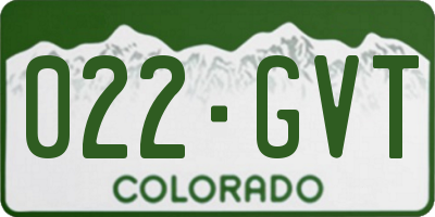 CO license plate 022GVT