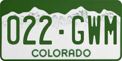 CO license plate 022GWM