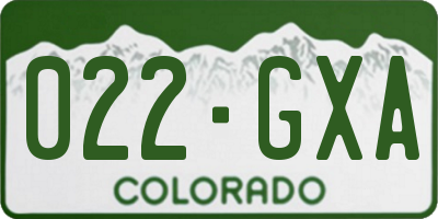 CO license plate 022GXA