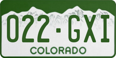 CO license plate 022GXI