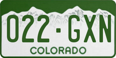 CO license plate 022GXN