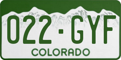 CO license plate 022GYF