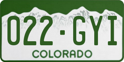 CO license plate 022GYI