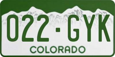 CO license plate 022GYK