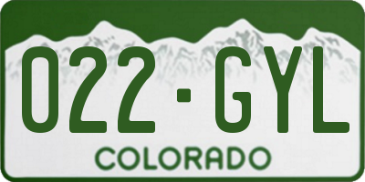 CO license plate 022GYL