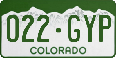 CO license plate 022GYP
