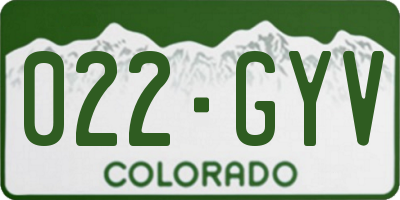 CO license plate 022GYV