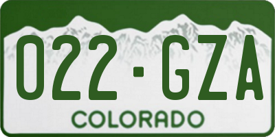 CO license plate 022GZA