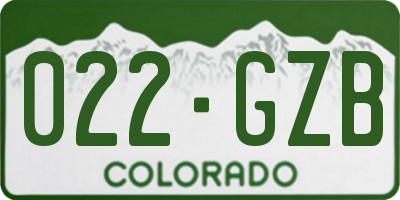CO license plate 022GZB