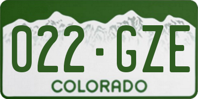 CO license plate 022GZE
