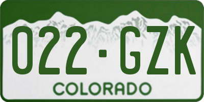 CO license plate 022GZK