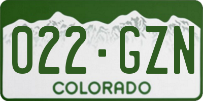 CO license plate 022GZN