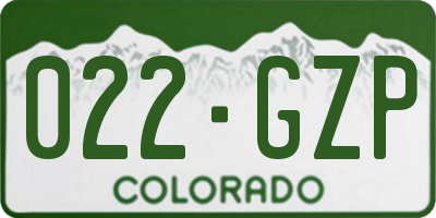 CO license plate 022GZP