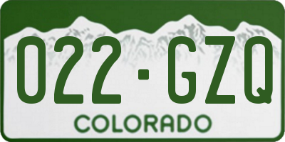 CO license plate 022GZQ