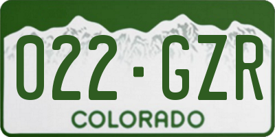 CO license plate 022GZR