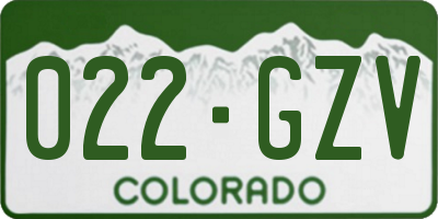CO license plate 022GZV
