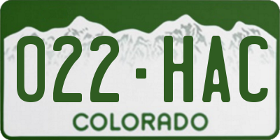 CO license plate 022HAC