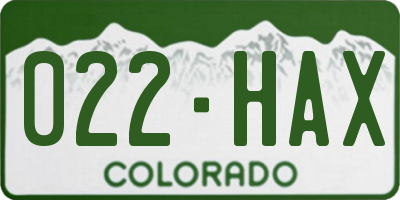 CO license plate 022HAX