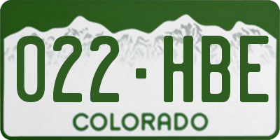 CO license plate 022HBE