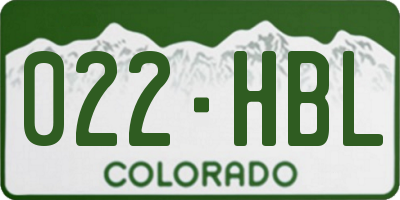 CO license plate 022HBL