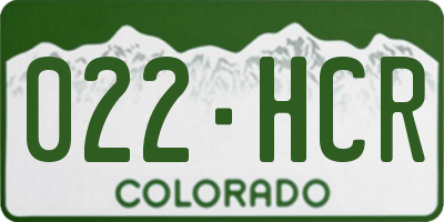 CO license plate 022HCR