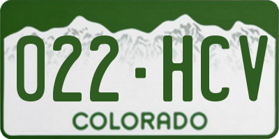 CO license plate 022HCV