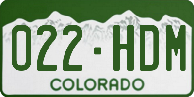 CO license plate 022HDM