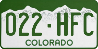 CO license plate 022HFC