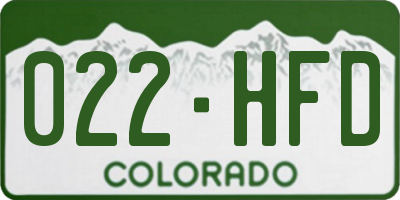 CO license plate 022HFD