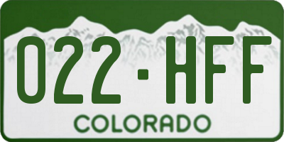 CO license plate 022HFF