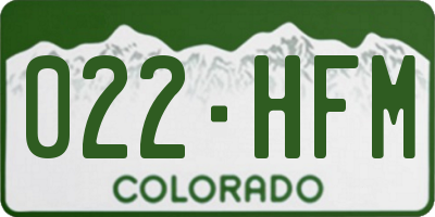 CO license plate 022HFM
