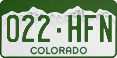CO license plate 022HFN