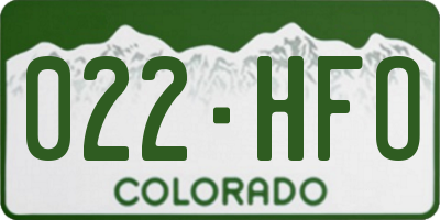 CO license plate 022HFO