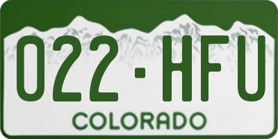 CO license plate 022HFU