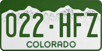 CO license plate 022HFZ