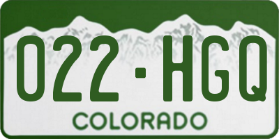 CO license plate 022HGQ