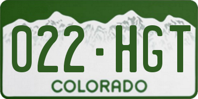 CO license plate 022HGT