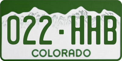 CO license plate 022HHB