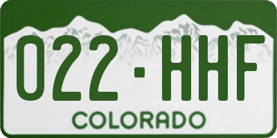 CO license plate 022HHF