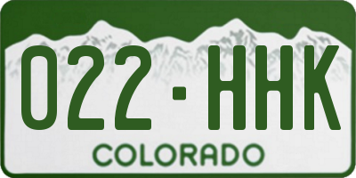 CO license plate 022HHK