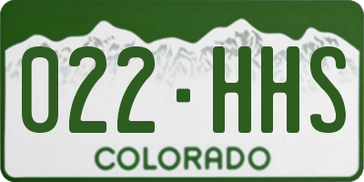 CO license plate 022HHS