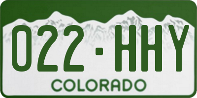 CO license plate 022HHY