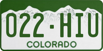 CO license plate 022HIU