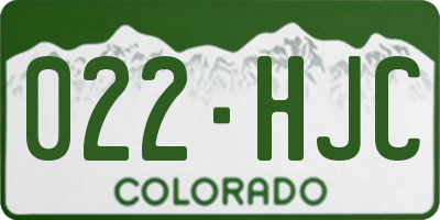 CO license plate 022HJC